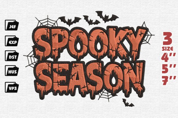 Distressed Spooky Season Embroidery Design