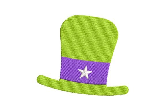 Festive Green Top Hat Embroidery Design